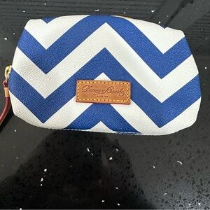 Dooney & Bourke Chevron Collection Denim Blue Travel Pouch